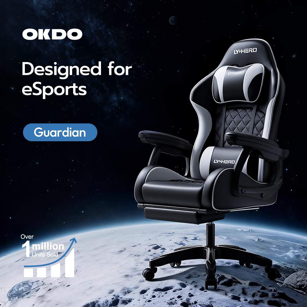OKDO LY-HERO ⚡ Gaming Chair ⚡ Ergonomic Chair Kerusi Gaming Tahan Lama Computer Chair With Footrest