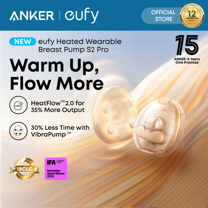 [2026 New] eufy S2 Pro Hands Free Wearable Breast Pump with HeatFlow 2.0 Technology and App Control