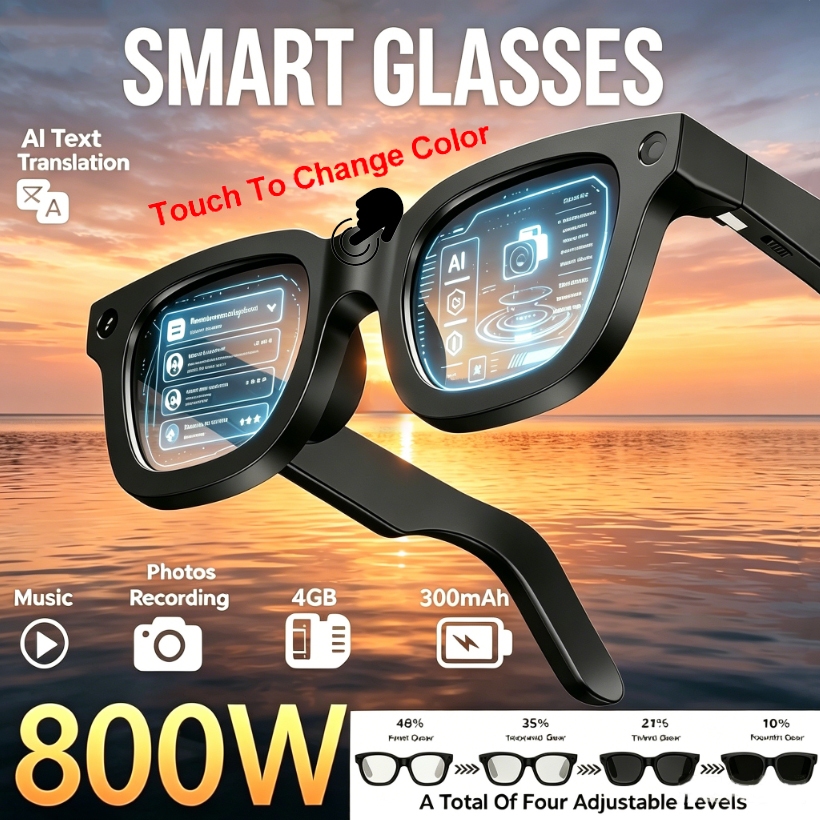 2026 New AI Intelligent Q&A Interactive Smart Glasses AI Photo Recognition AI Voice Wake-up Smart Voice Assistant Smart Glasses