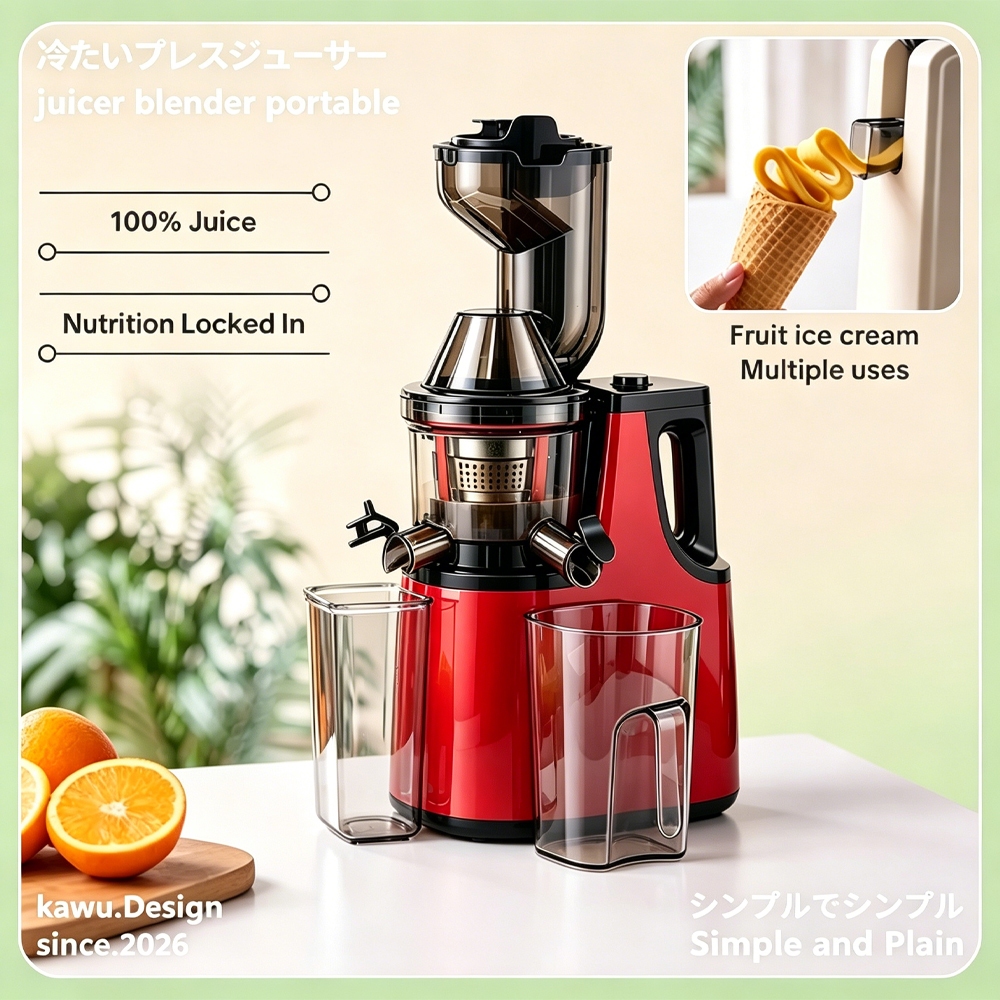Kawu Super large diameter Cold Press Juicer Slow Juicer machine Fruits blender 100% pure juice Mesin Jus