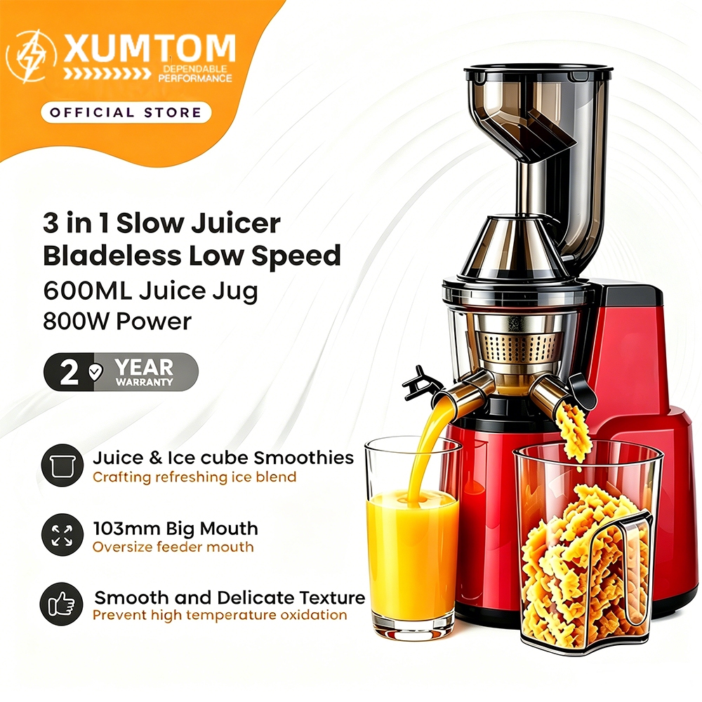 【Giselle 3-in-1 Big Mouth Cold Press Slow Juicer】Fruit & Vegetable Extractor / Soy Milk / Cendol Maker | KEA0356 Mesin Jus