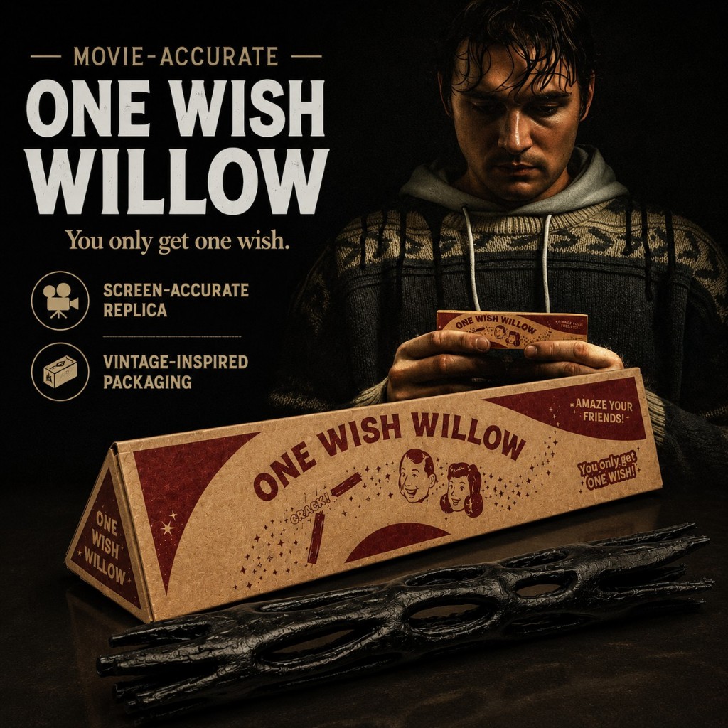 One Wish Willow – Official Movie Prop Replica from OBSESSION, Detailed Box Art, Collectible Horror Memorabilia