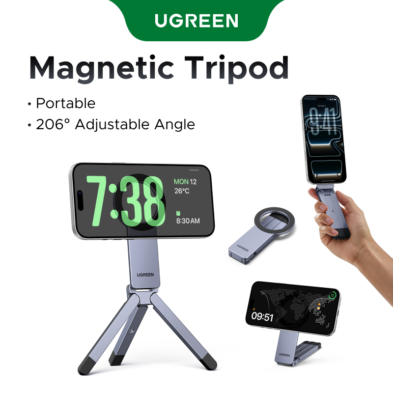 UGREEN Magnetic Phone Holder Mount Magsafe Magnetic Tripod Suitable For vlog/Photography/Business Trip/Online Meeting
