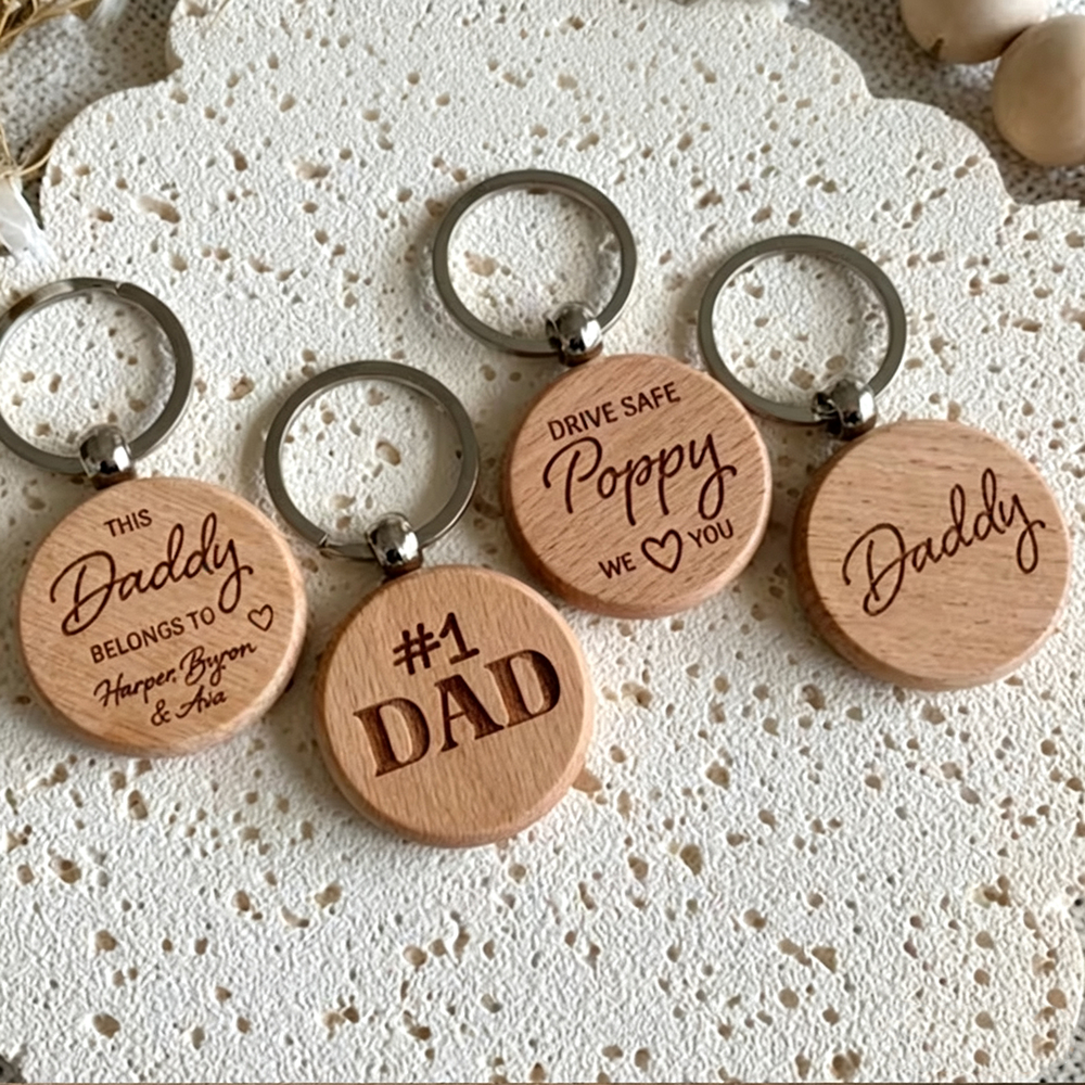 Free Custom Wooden Key Chains Decoration Pendants Personalized Gifts for Friend & Family & Business