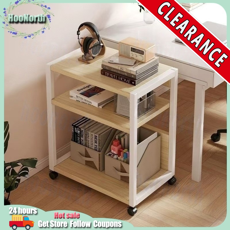 [Low Price Clearance]Removable Printer Rack Office 2/3 Layer Storage Rack Multifunctional Monitor Shelf Computer Host Shelf Bookshelf
