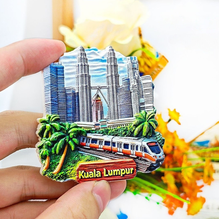 Malaysia Fridge Magnet Kuala Lumpur Petronas Twin Towers Penang Travel Souvenir Home Decoration Gift