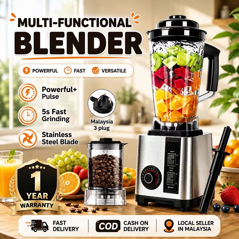Blender 2.5L High Speed Blender Mesin Pengisar Elektrik 9500W 8 Blades Multifunction Juice Smoothie Ice Crush Food Processor Heavy Duty Untuk Dapur Rumah