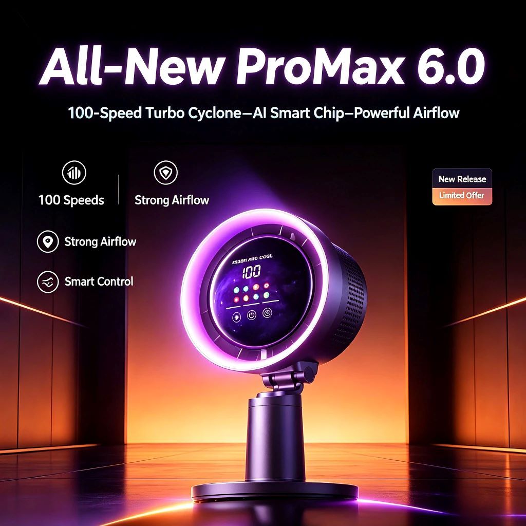 Smart Desk Fan, Turbo Circulation, LED Lamp Shade, Touch Screen Control, USB Charging/kipas atas meja/kipas meja/桌面风扇/台扇/风扇