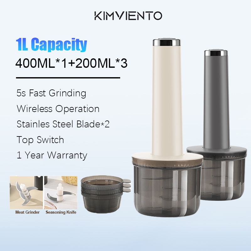 Kimviento 1L Wireless Garlic Mixer Electric Food Processor Blender Baby Multifunctional Tool