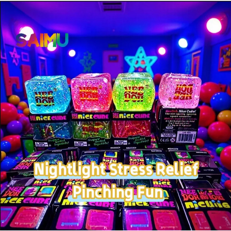 Ready Stock Luminous Glitter Maltose Ice Cube Pinch Music Luminous Glitter Maltose Ice Cube Pinch Music Needoh Same Style Flow Texture Slow Rebound Healing Decompression Orna