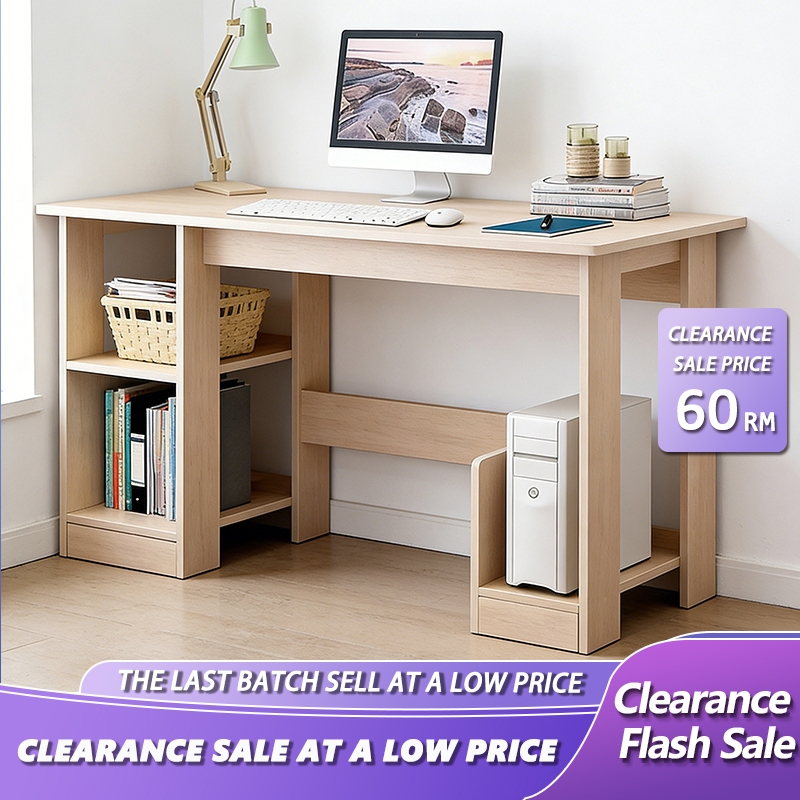 Computer desk Study table desk with keyboard bookshelf Office desk Meja komputer Meja belajar 电脑桌 学习桌