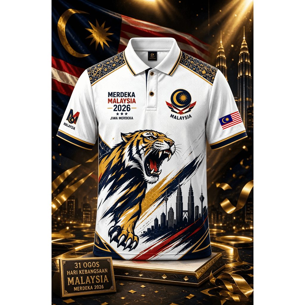 【Free Customized Name And Number】Jersi Merdeka 2026 Harimau Malaya Full Sublimation Jersey Baju Kemerdekaan Malaysia Edisi Khas Collared Polo Shirt