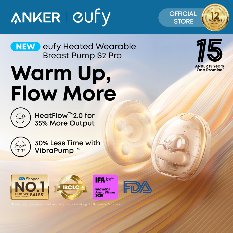 Anker eufy S2 Pro Hands-Free Wearable Breast Pump 5oz/150ml HeatFlow 2.0 Technology and App Control