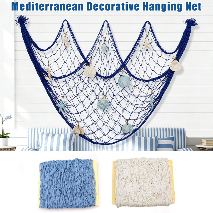 100*200cm Mediterranean Decorative Nautical Fishing Net Beach Party Decor Nets Hangings Creative Party Decor