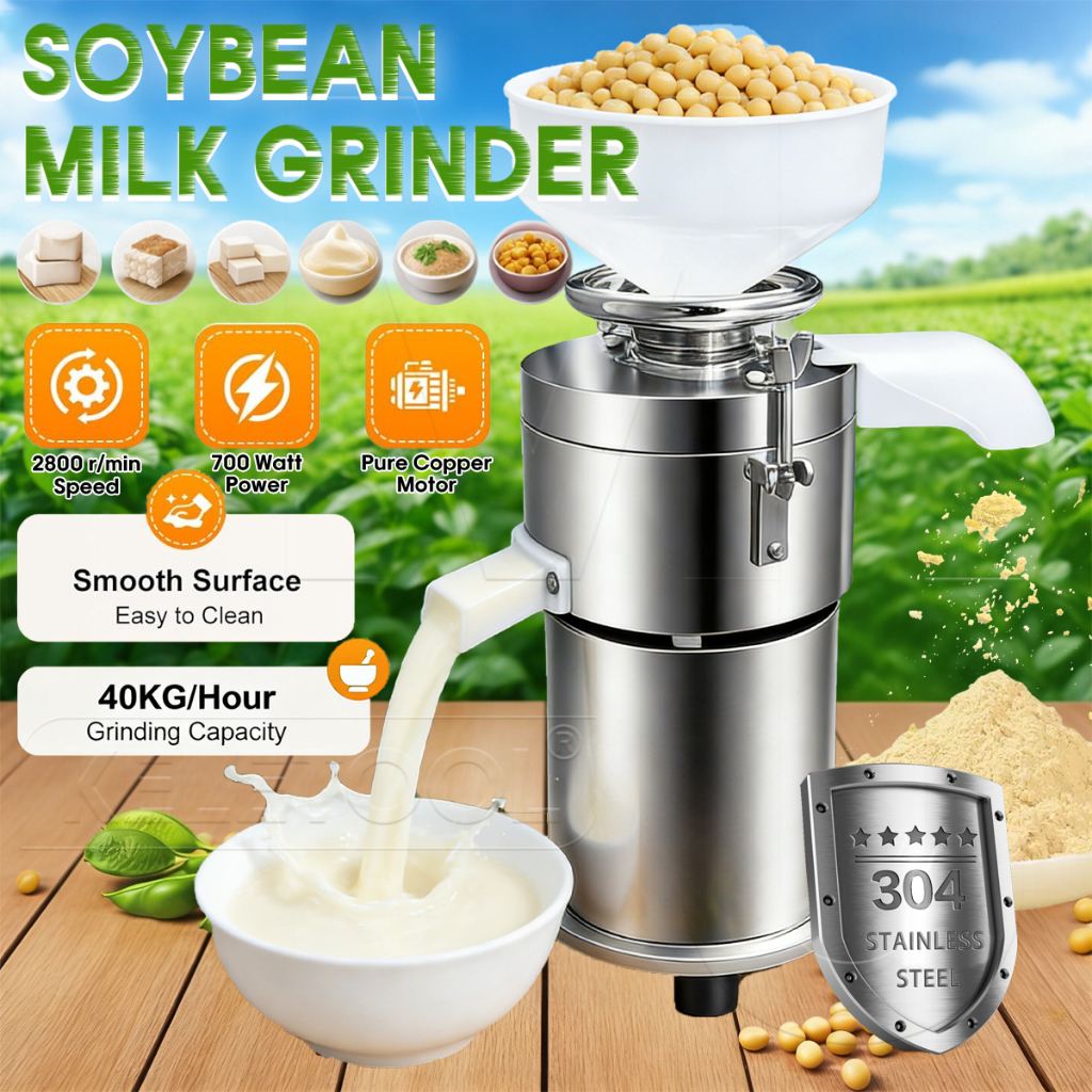 Soy Milk Machine Soybean Grinder Large Capacity Soybean Grinding Machine for Soy Milk Tofu Tauhu Mesin Soya Bean Maker Commercial Home Use