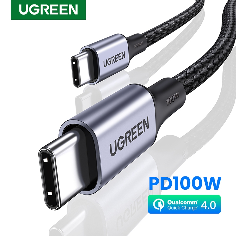 UGREEN PD100W Fast Charging Tpye C Cable Nylon Bradied USB C to USB C Cable compatible for iPhone 18/17 Samsung S21/Macbook 13/latops