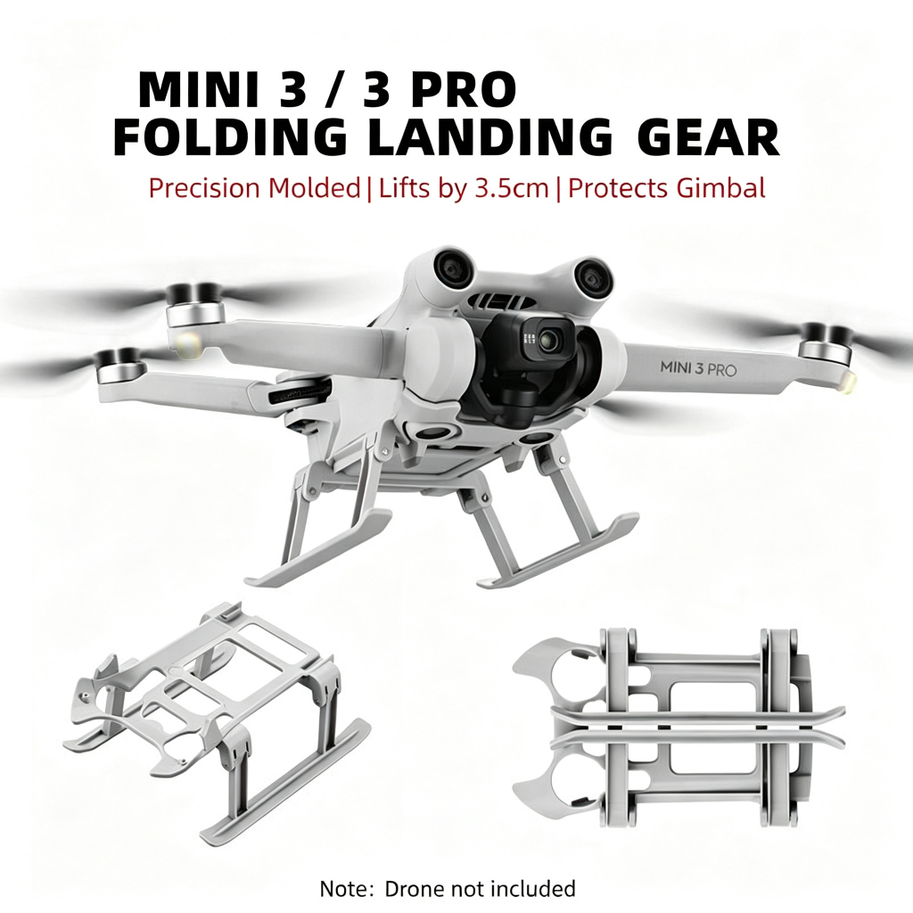 For Mini 3 Pro Landing Gear Foldable Ski Height Extender, Quick Release Shockproof Stand for DJI Mini 3, 20g Lightweight Anti Scratch Leg Drone Protection Kit