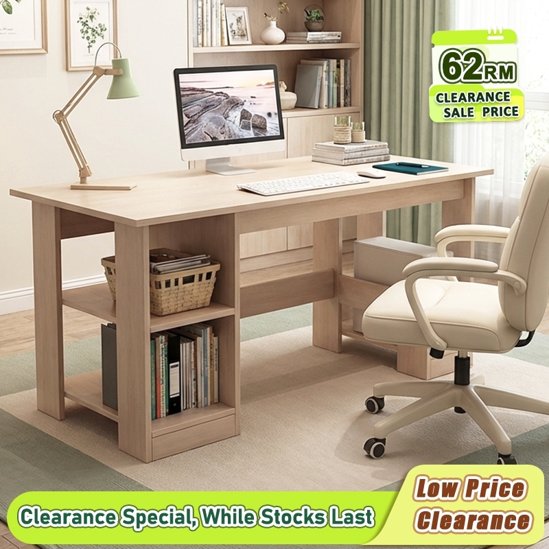Study desk writing desk office desk with bookshelf simple Meja belajar komputer 书桌