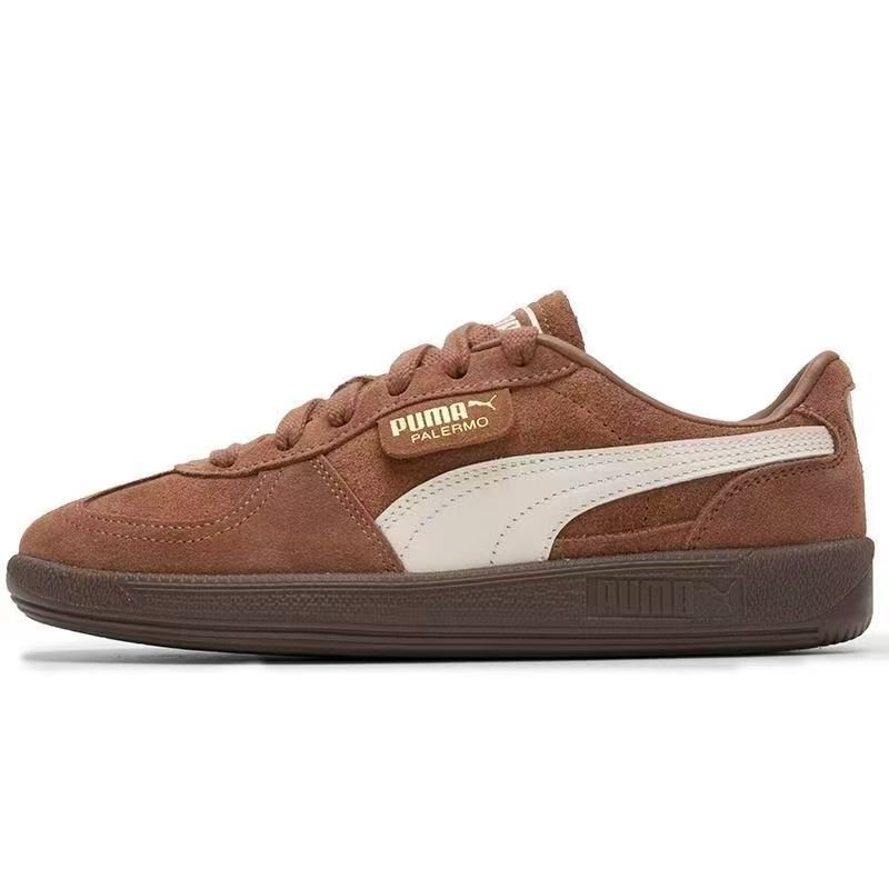 【PUMA Officiаl】PUMA Palermo Unisex Low Cut White Brown Sneakers