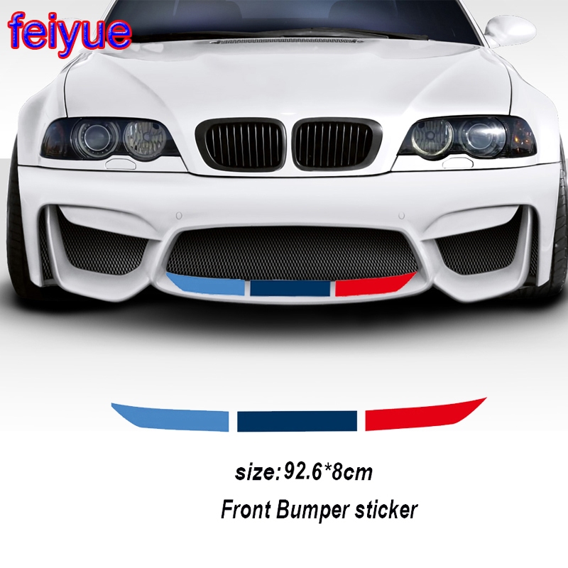1pcs M Power Performance Car Front Bumper Sticker For BMW E36 E39 E46 E60 E61 E64 E70 E71 E85 E87 E90 E83 F10 F20 F21 F30 E80 M3 M5