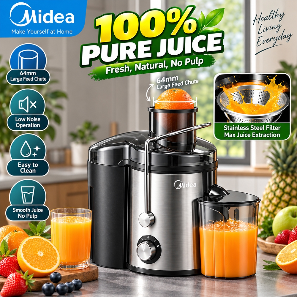 Fresh Pure Juice Every Day! Centrifugal Juicer Machine 65mm Wide Chute 2 Speed Low Noise Easy Clean Stainless Steel Filter Whole Fruit Extractor Mesin Jus 榨汁机