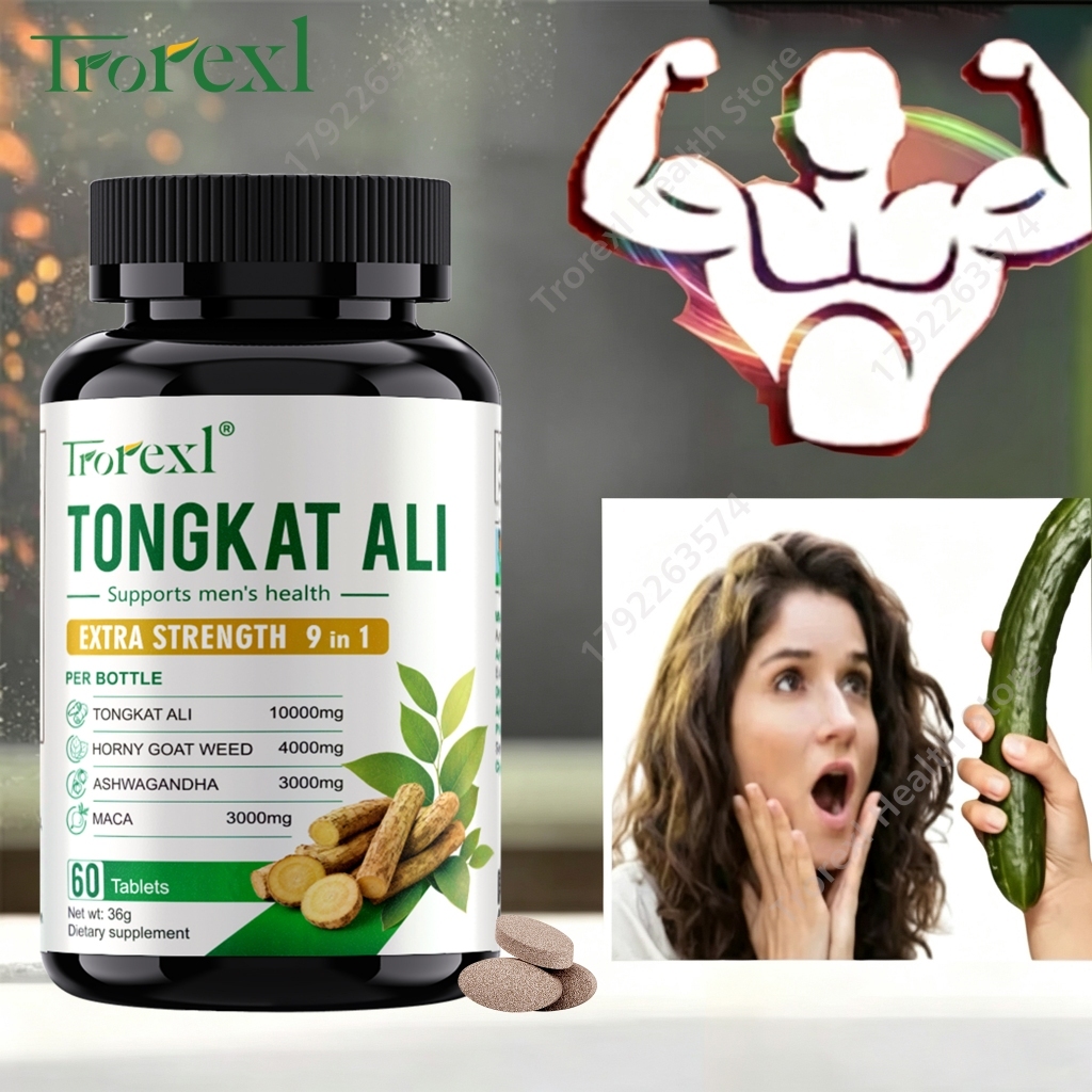 Trorexl Tongkat Ali Supplement 60pcs Ashwagandha & Epimedium Daily Vitality Support Healthy Vegetarian Supplement