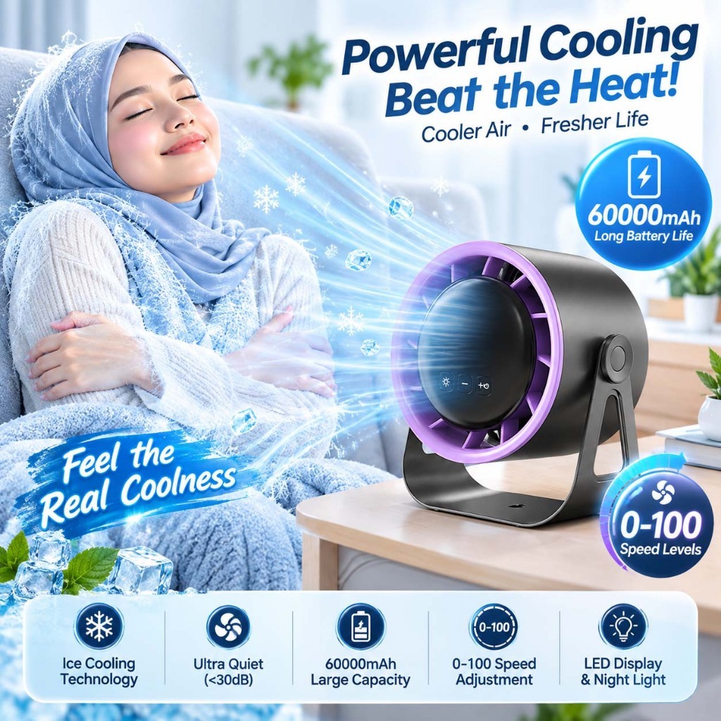 Table Fan desktop Fan Air Circulation Fan kipas angin 3 Speed Kipas Berdiri Super Large Wind Power Energy Saving 風扇家用 循環扇 desk Fan