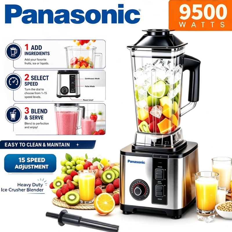 Panasonic 2.5L Blender Heavy Duty 9500W Juicer Blender Mixer BPA Free Electric High Speed Juicer High Power Food Processor Ice Smoothies Crusher Mesin Pengisar Ais mesin ais blende