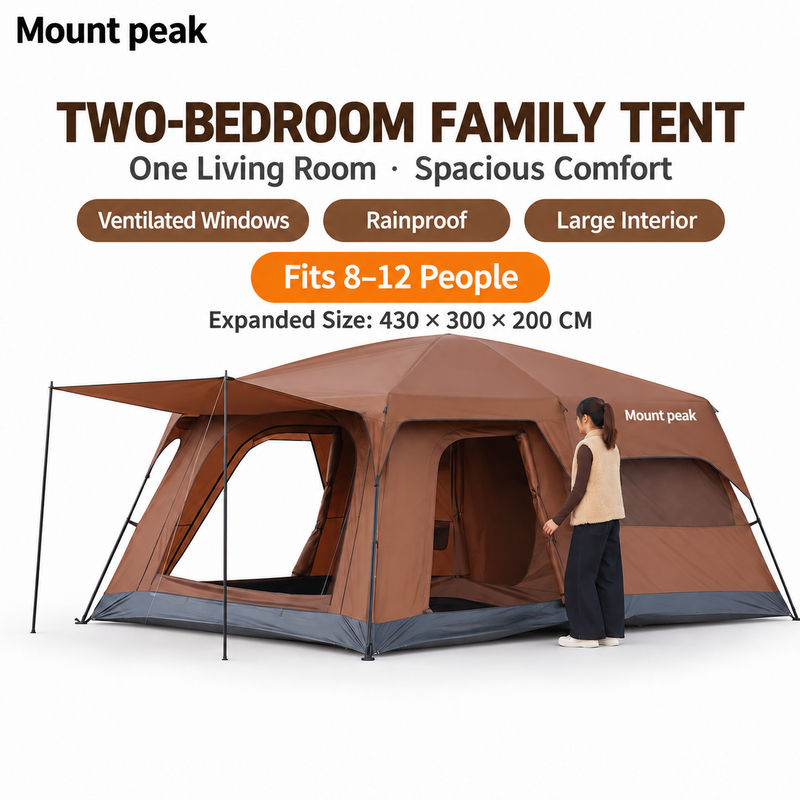 Mount peak 2026 Upgraded & Thickened Edition Khemah camping tent waterproof Khemah unta outdoor large family tent double layer large tent