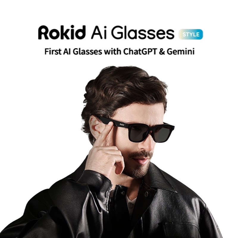 Rokid Ai Glasses Style (Non-Display)2026 Smart Audio Sun Glasses with ChatGPT & Gemini Real-Time Translation 12MP Camera Voice-Controlled Assistant Hands-Free Calls Producti