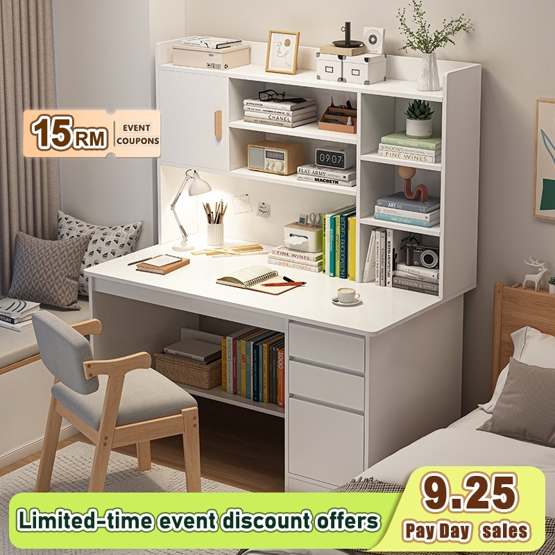 Desk study Study desk with bookshelf drawer computer Meja meja belajar Home Office Study Desk Meja Komputer 书桌 学习桌