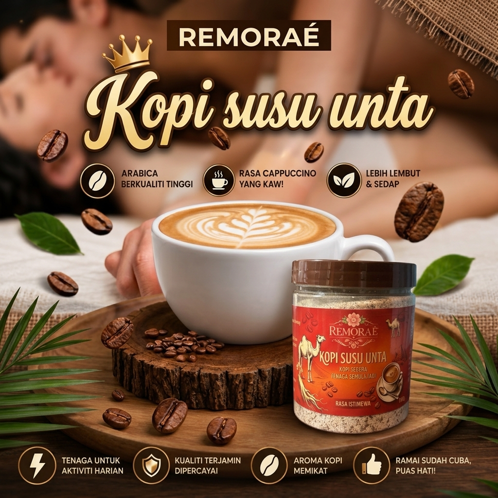 Kopi Susu Unta Perisa Ginseng kopi herba original minuman coffee 100g