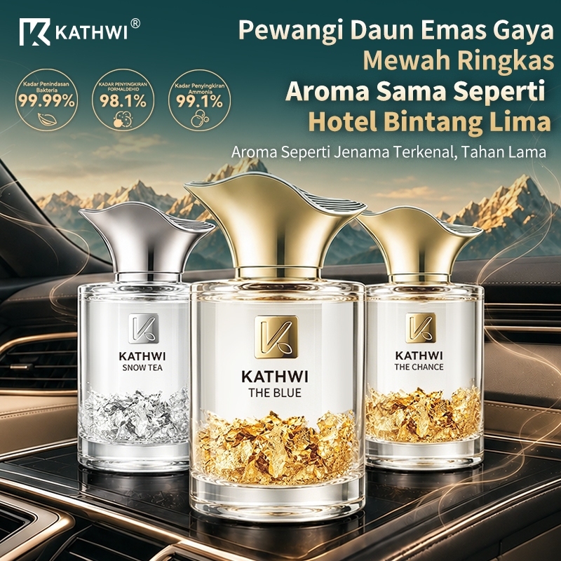 KATHWI Gold-Leaf Car Fragrance – New Luxury Automotive Scent, Long-Lasting Aroma, Dual-Use for Car and Home, Odor-Eliminating Fragrance (120ml)