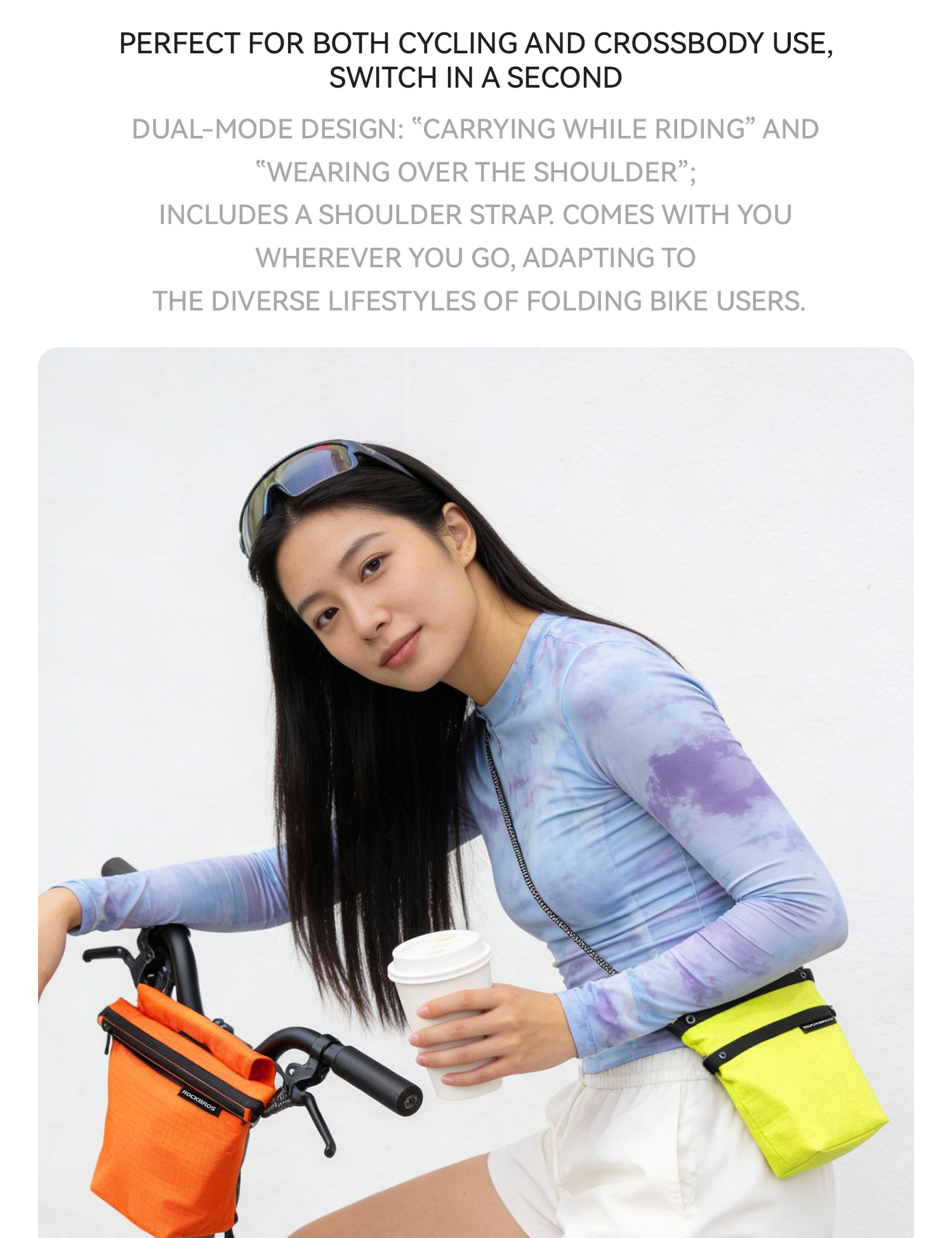 おまとめ3点 ROCKBROS Bike Handlebar Bag Bicycle Basket Bag Crossbody Bag 2.5