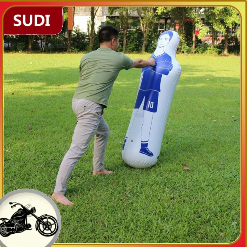 [READY] SUDI 1.6m Football Training Inflatable Manikin Adult Children Goal Keeper Tumbler Air Soccer Trai Kick Defender Wall 0.35m PVC Boxing Bag For Practice