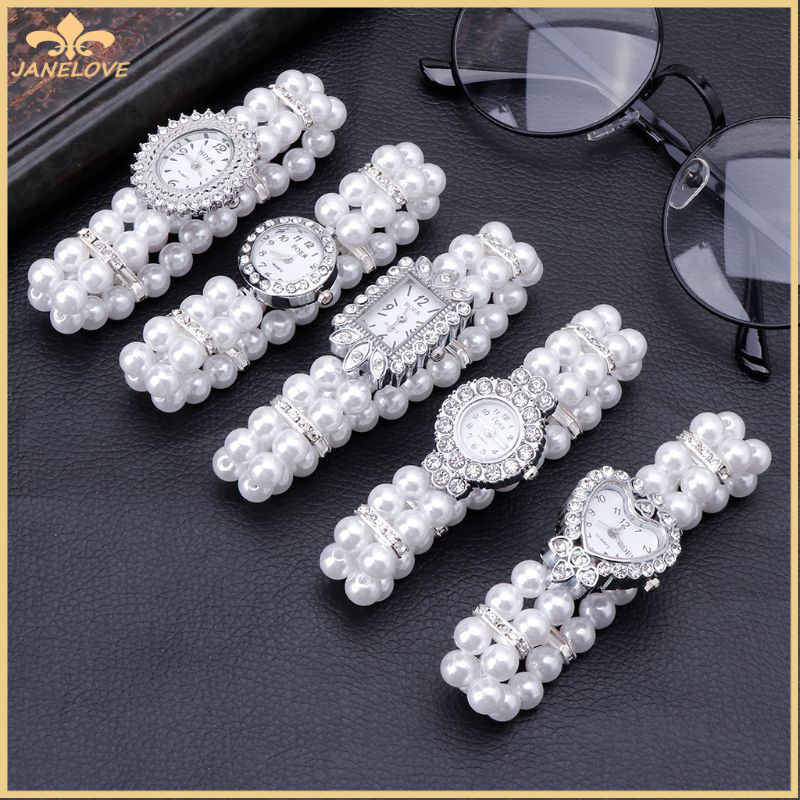 *J❤*Women Watch Simulated Pearl Rhinestone Luxury Fashion Elegant