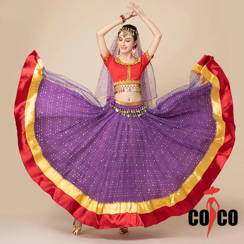 Indian dance Bollywood belly dance festival costume large swing India wedding dress long dress women's group annual meeting performance wear adult style