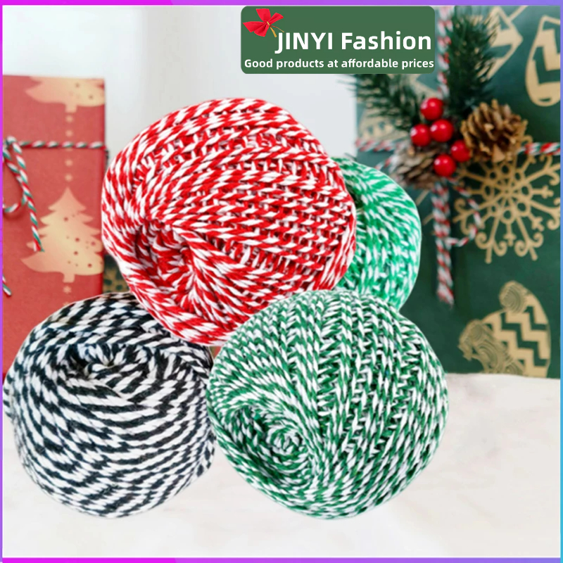 50 meters 1 roll hand woven DIY colored cotton rope~Christmas New Year holiday Dragon Boat Festival gift packaging gift box decoration cotton thread