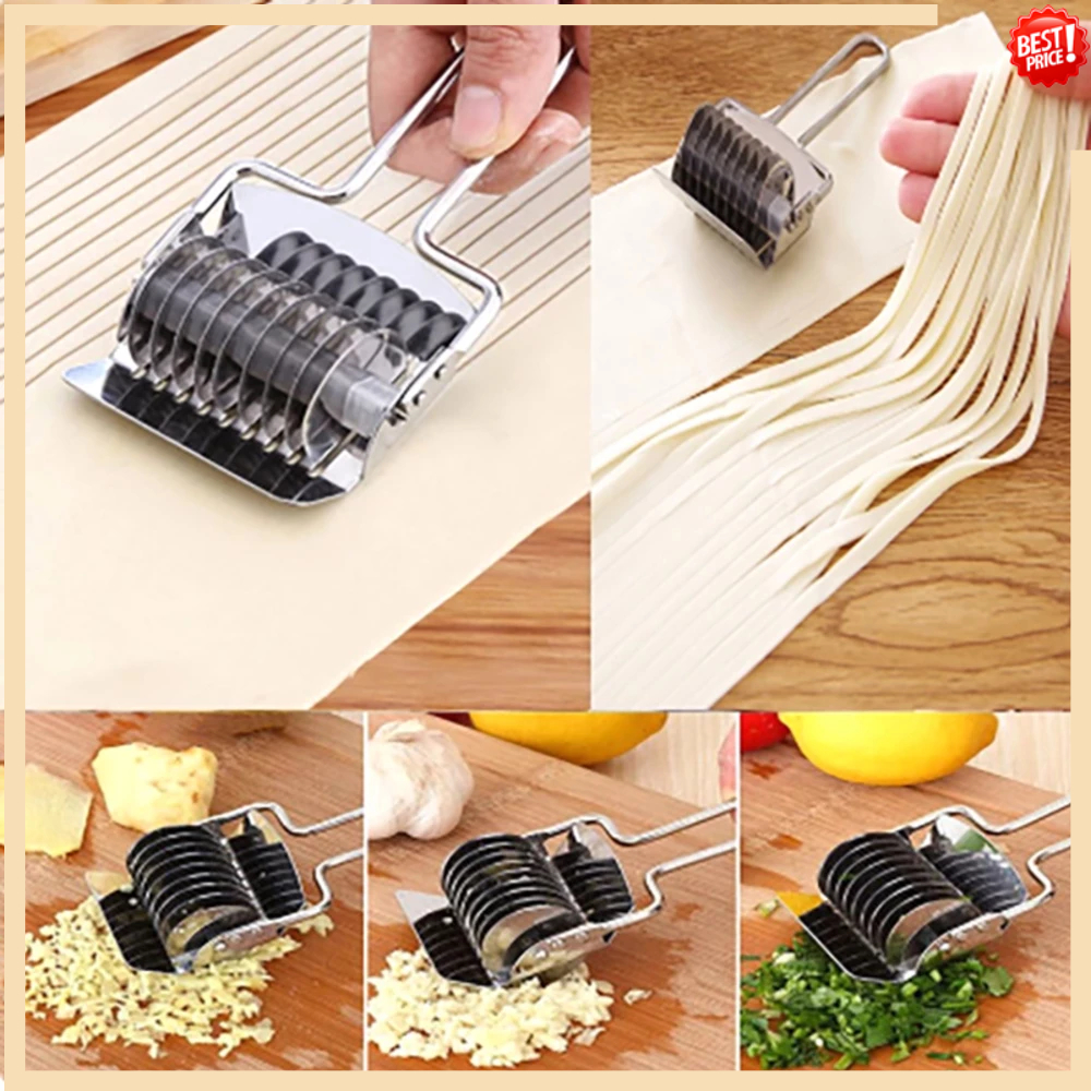 Stainless Steel Noodle Lattice Roller Dough Cutter Pasta Spaghetti Maker Pastry Vegetable Rolling Slicer Kitchen Cooking Tools