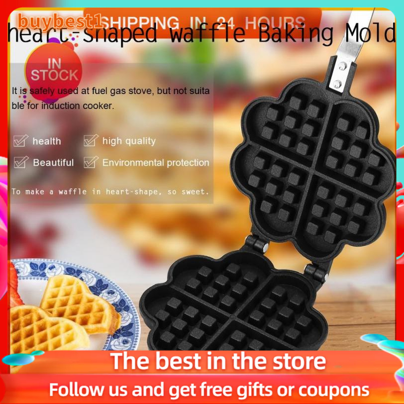 🔥READY STOCK🔥Heart Shape Household Kitchen Gas Non-Stick Waffle Maker Pan Mould Mold Press Plate Baking Tool