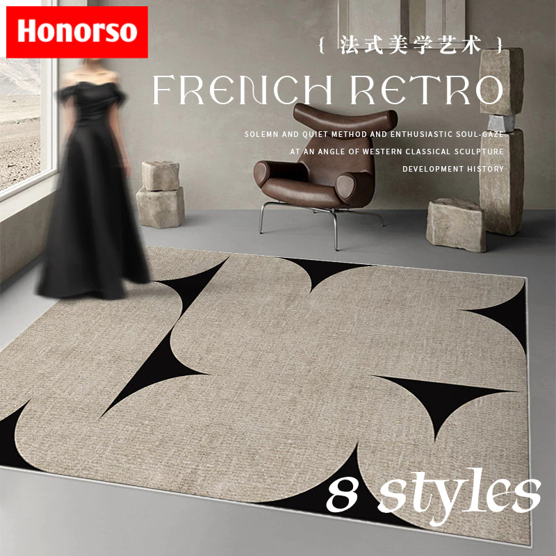 [Free Gift] Luxurious French Artistic Crystal Velvet Carpet Living Room Bedroom Hotel Homestay Table Blanket Floor Mat Non-Slip Skin-Friendly Full Coverage In-Stock 地毯 地垫