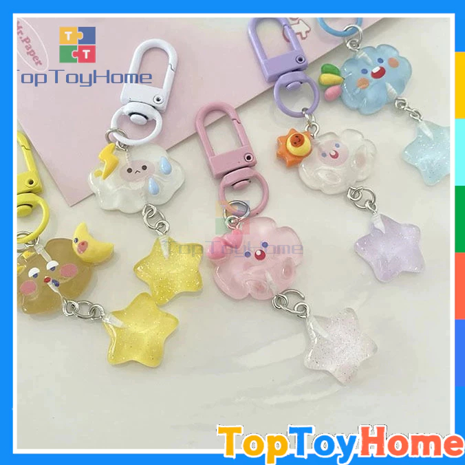 TTH Cute Cloud Keychain Scool Bag Pendants Key Chain INS Key ring Kids Birthday Gift Cute Cloud Keychain Scool Bag Pendants Key Chain INS Keyring Kids Birthday Gift