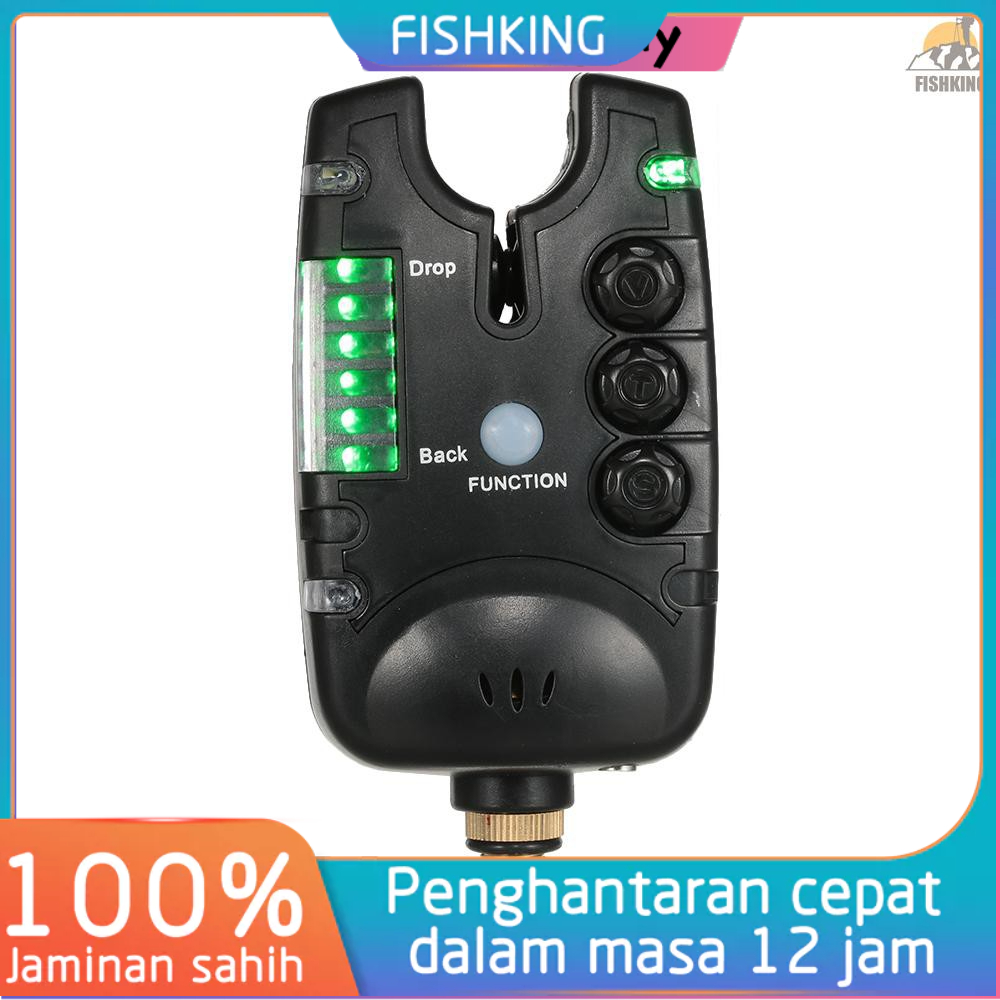FIKI)FIKI Lixada 6 LEDs Fishing Alarm Water Resistant Adjustable Tone Volume Sensitivity Sound Alert Fishing Bite Alarm for Carp Fishing