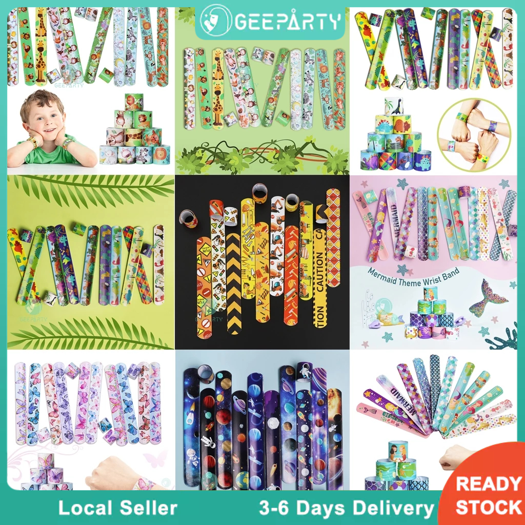 GeeParty Slap Bracelet for Kids Birthday Party Supplies Boys Girls Birthday Gifts Toys Wristband Magic Ruler