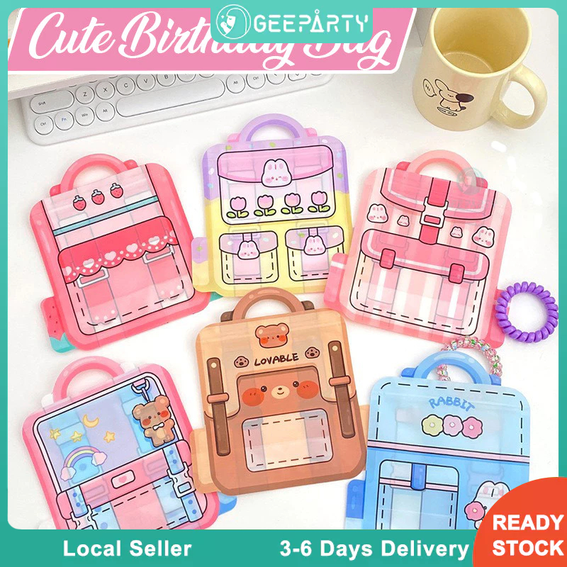 GeeParty 10pcs Pink Blue Purple Birthday Party Ziplock Gift Bag Candy School Backpack Bag Snacks Portable Bag