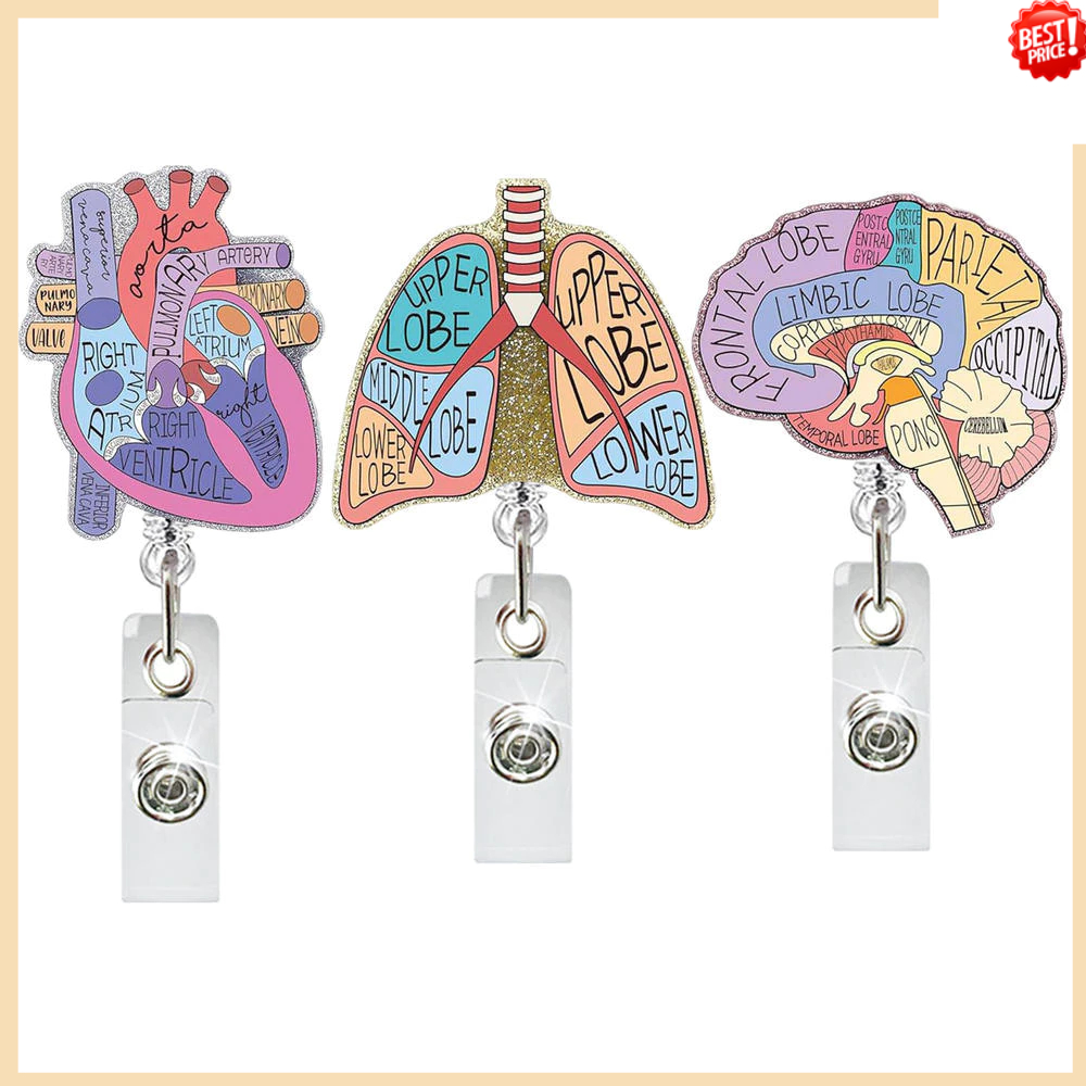 Glitter Id Holder Rotating Badge Holder Acrylic Lightweight Crocodile Clip for Nurse Healthcare Hospital