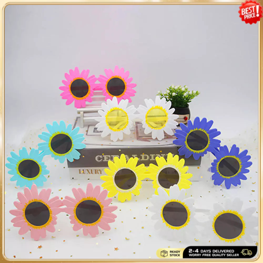 Sunflower Party Sunglasses | Fun Flower Shaped Eyewear For Birthday, Beach & Festival Costumes