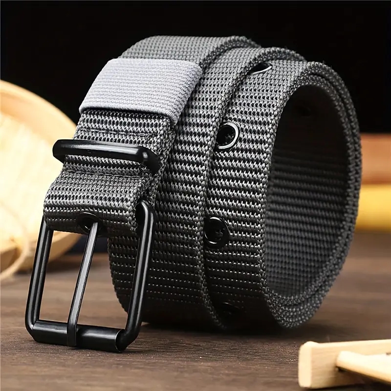 New Canvas Belt Men Tactical Belts Selling Men's Outdoor Sport Simple Practical Weave Nylon Canvas Cowboy Pants Men Belt