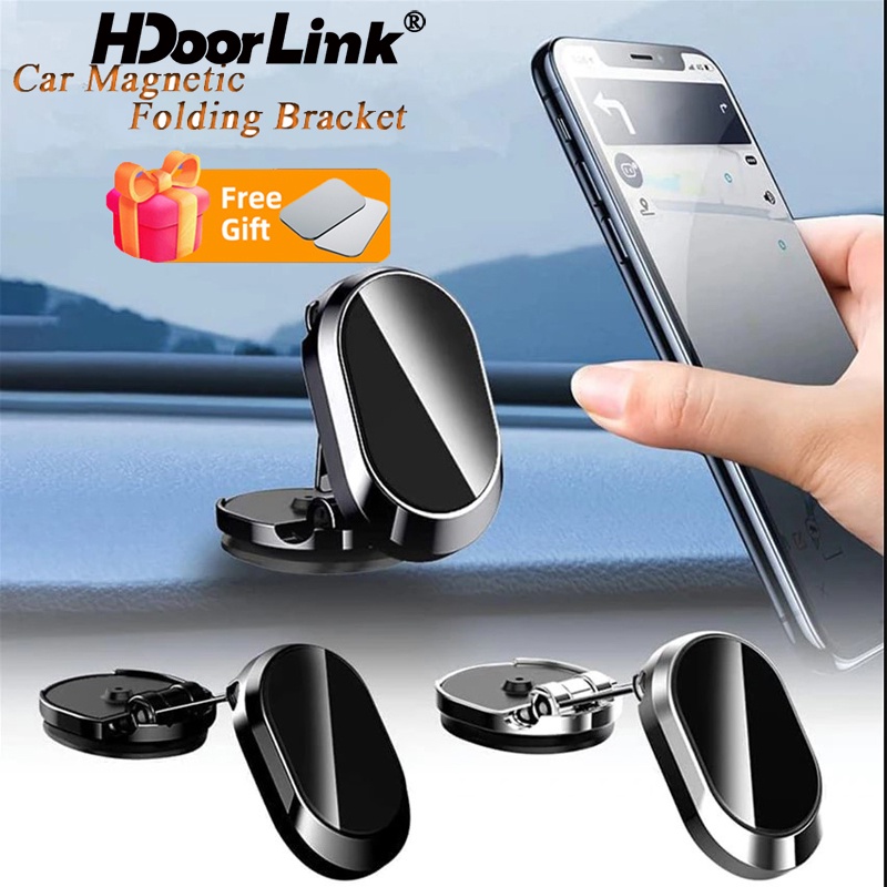 Hdoorlink 360 Rotatable Magnetic Car Phone Holder Magnet Smartphone Support GPS Foldable Phone Mount in Car for Xiaomi