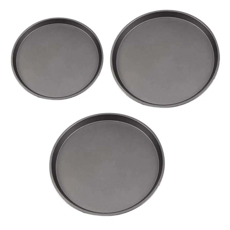 10/11/12-Inch Non-Stick Pizza Pan Carbon Steel Pizza Oven Tray Shallow Round Pizza Plate Pan Roasting Tin Baking Tools